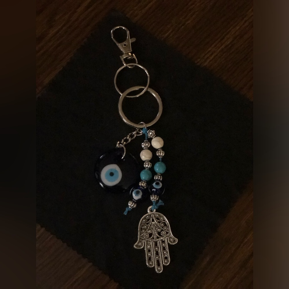 Evil eye protection Hamsa Purse charm key ring